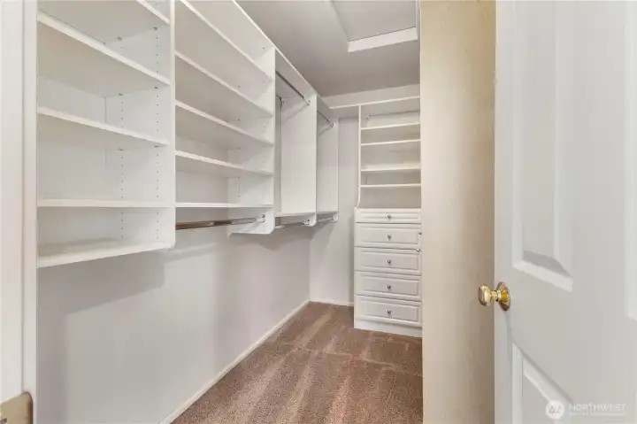 Primary walk-in closet.