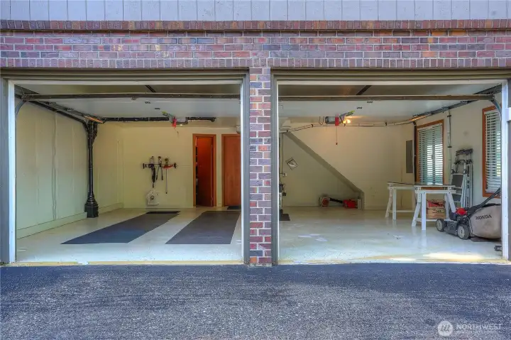 Large 2 car garage attached.