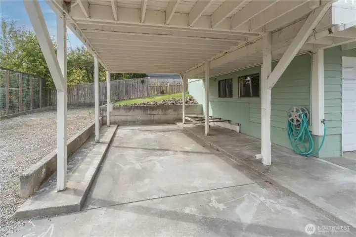 Covered RV parking.
