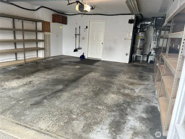 Spacious garage with lots of storage