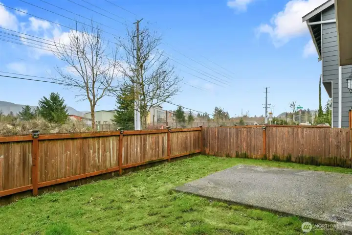 Fully Fenced Backyard with Patio that Views Green Mountain!
