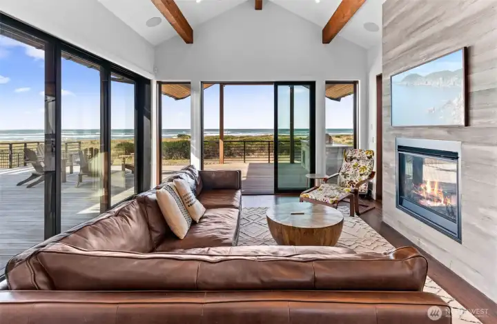 Maximum view plus built in speaker system inside and out adding surround sound and subwoofer to TV enjoyment