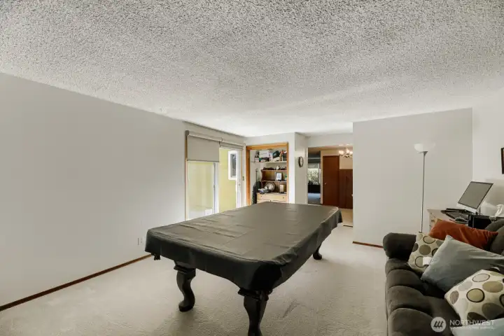 A closet just to the right of the slider.