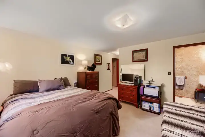 The primary bedroom with ensuite.