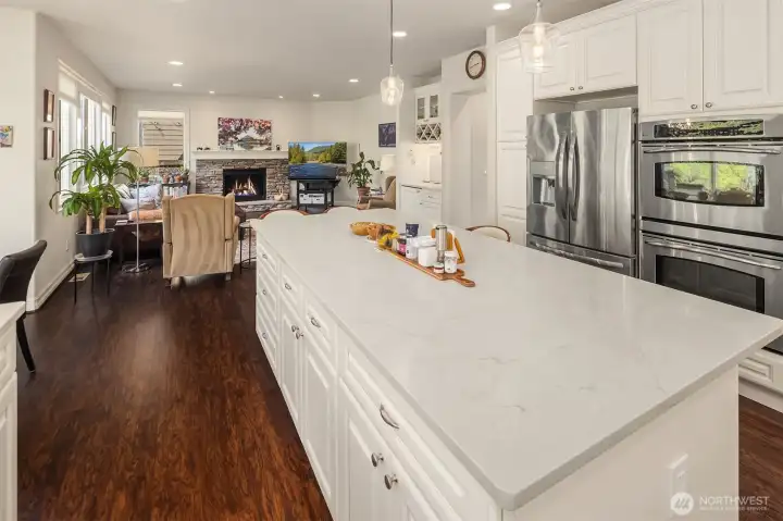 A view from the kitchen looking back across into the huge family room