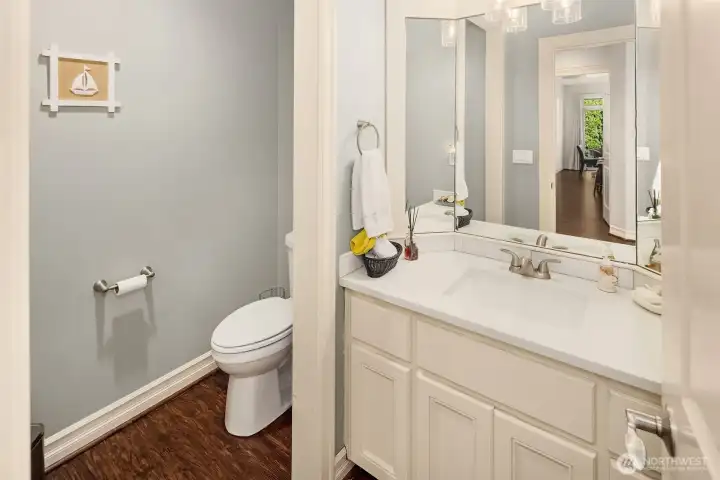 The main level powder room