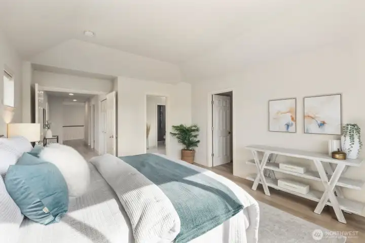 Primary bedroom is quite large.