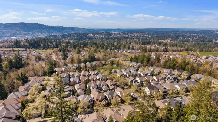 Aerial view looking back towards the village... about one mile from center.