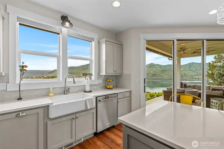 More kitchen views and farm sink