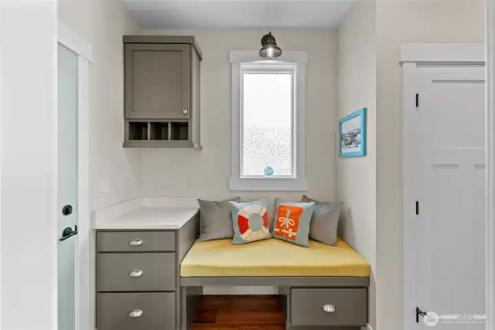 Small office center off the kitchen