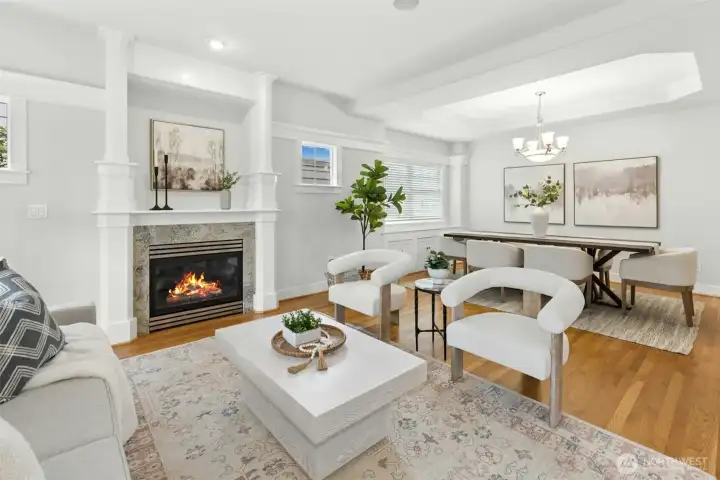 ... Flows to classic formal dining.