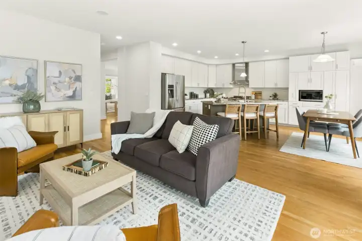 Kitchen seen from family room