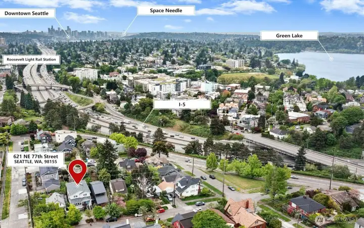 Easy and pleasant to get to the light rail station. Not just to downtown, the airport and Lynnwood, but now the #2 line is super-easy to Bellevue, Meta's Spring District offices, Microsoft campus and downtown Redmond.