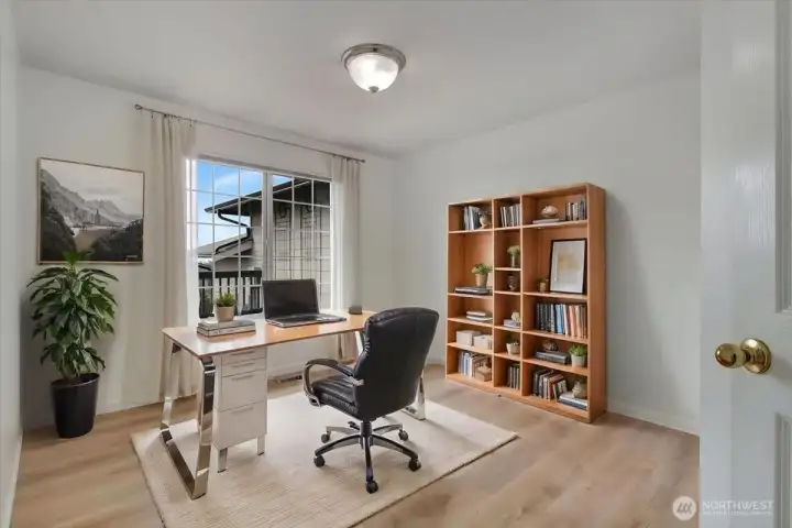 Office with view to front door (4th bedroom?)