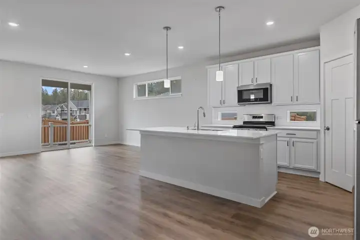 Choose to eat in the dining area or at the island