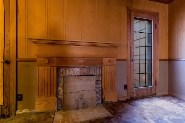 Fireplace in original living room