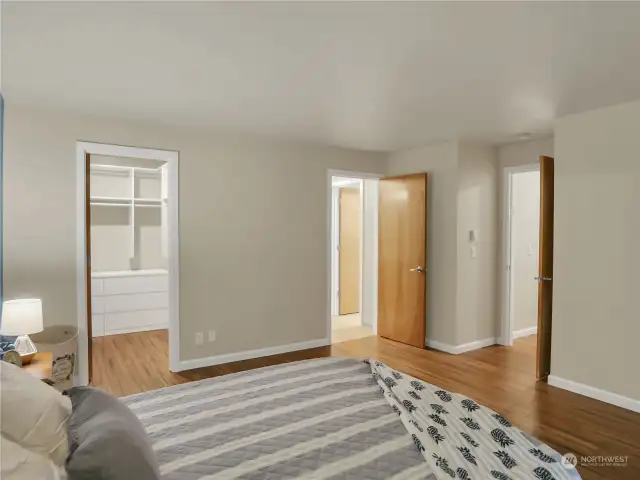 Walk in closet and huge bath in Primary suite.