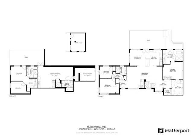 Main floor and basement floorplan (ADU and DADU not drawn)