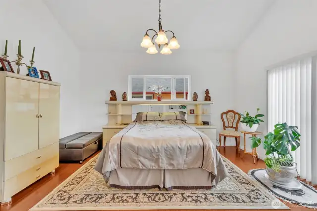Luxurious primary suite with attached bath and deck access to the back yard. You wont be disappointed!