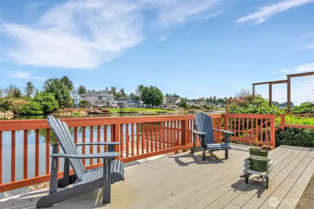 Sitting area overlooking Duck Lake and the back yard.