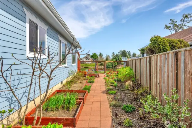 Fully fenced garden space to keep the Deer away from your flowers and vegetables.