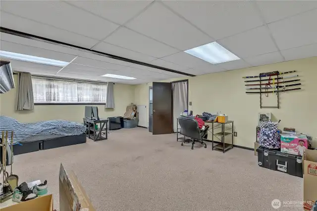 Lower level family room converted to bedroom.