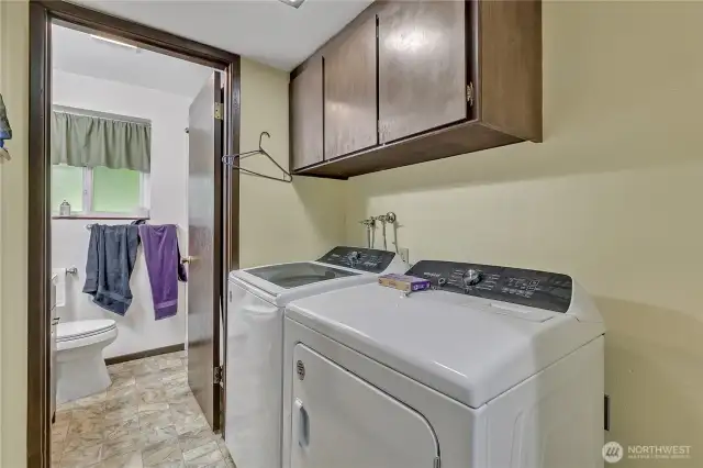 Utility room wit 3/4 bath on lower level.