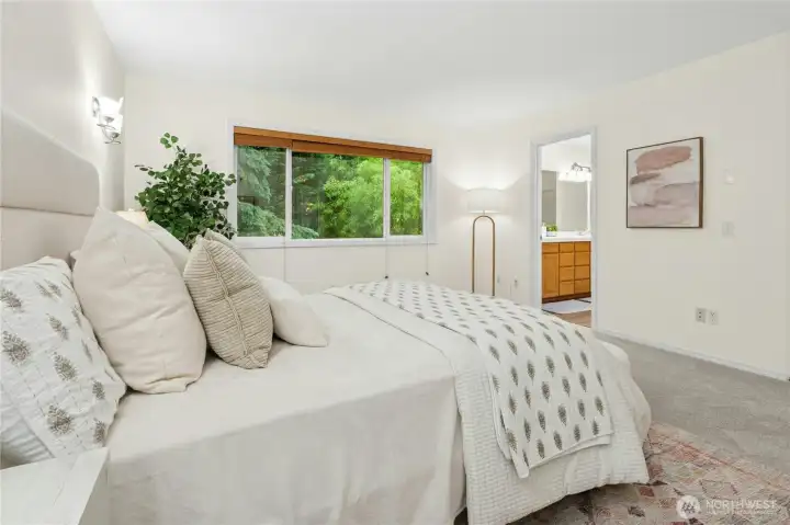 Primary BR looking towards ensuite bath