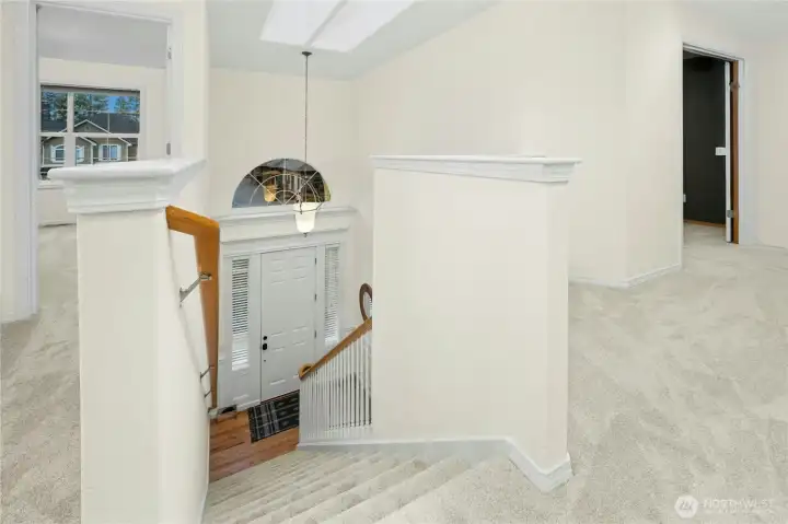 Dramatic 2 story Entry w/soaring ceiling & new skylight