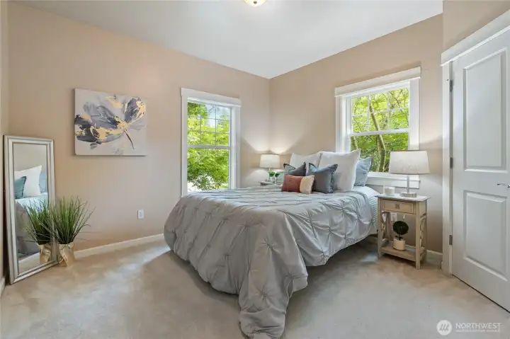 Bedroom 2 filled with light and spacious closet