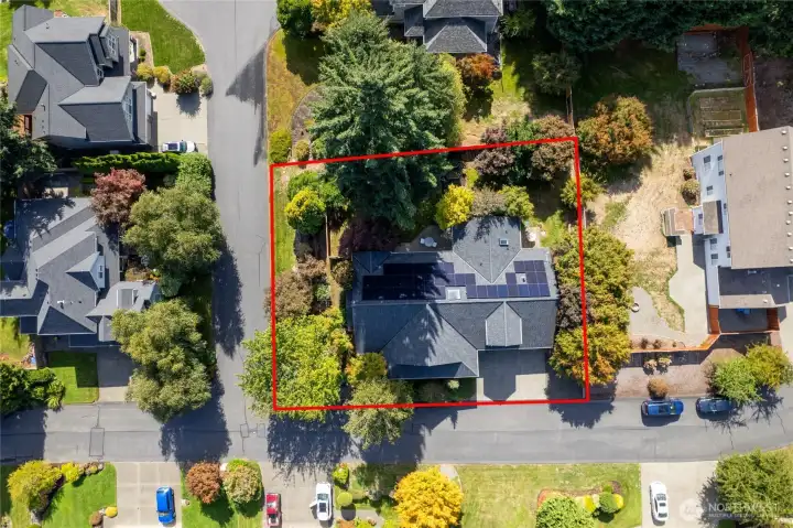 Corner lot feels private with views overlooking the neighborhood