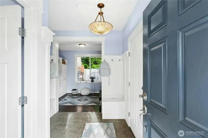 Entryway: Step inside to a bright and welcoming entry filled with natural light. Thoughtful built-ins and clean craftsman details create a perfect drop zone for everyday living, setting the stage for the home’s warm and organized feel throughout.