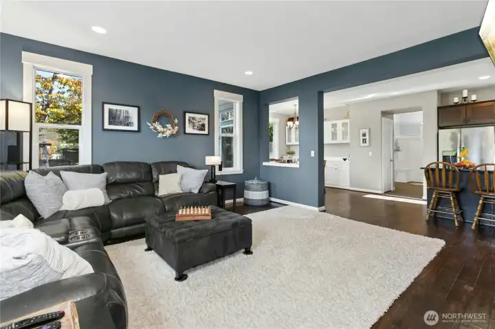 Living & Kitchen Flow:  The heart of the home comes together here—an inviting living area that opens effortlessly to the kitchen and dining spaces. The thoughtful layout makes it easy to stay connected, whether cooking, entertaining, or simply enjoying everyday moments.