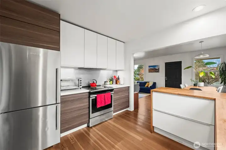 Stylish kitchen with stainless appliances