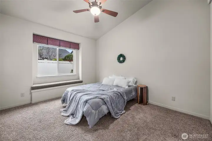 Primary Bedroom-Vaulted, ceiling fan