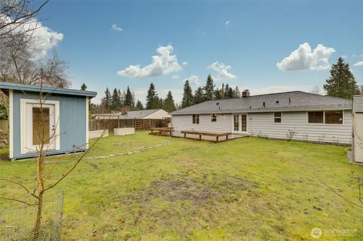 Extra newer outbuilding - great for extra storage, a playhouse or detached home office (which is what the sellers used it for!).