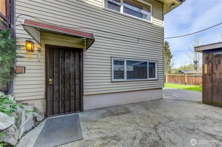 Separate entrance to lower level living.
