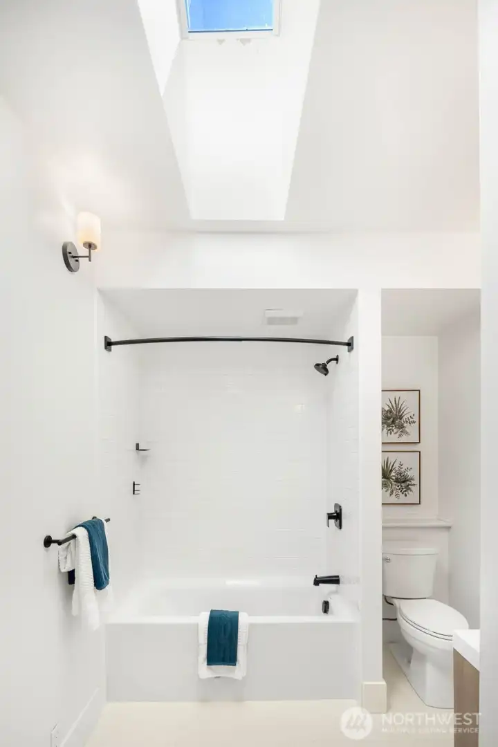 Skylight in bathroom