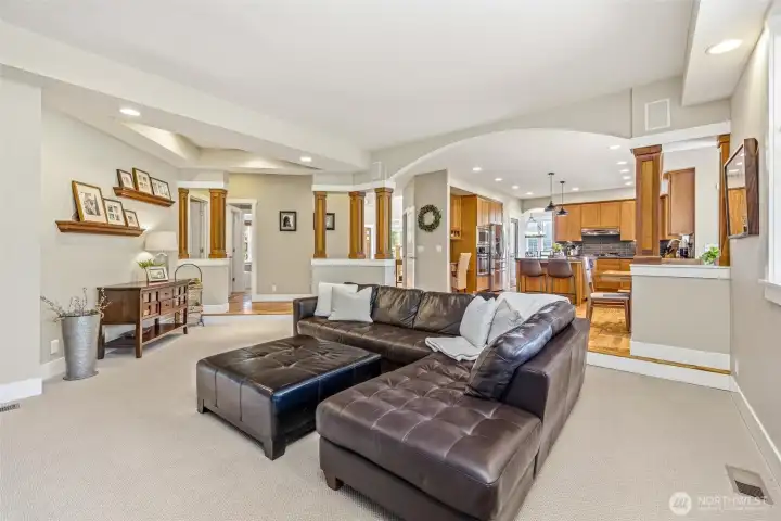 Looking toward the front door and office