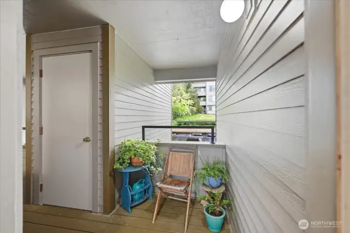Entryway has storage steps from front door & room for making your entrance welcoming!