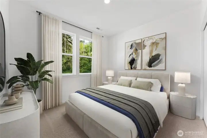 Downstairs bedroom. Virtually Staged. Downstairs bedroom. Virtually Staged.