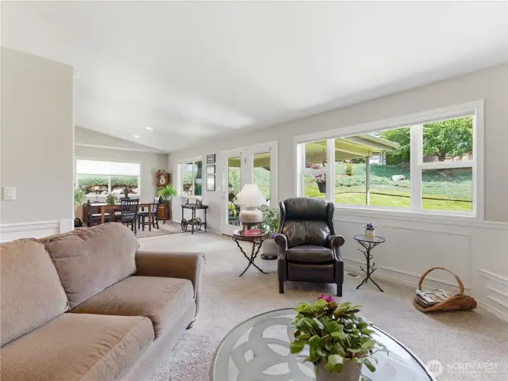 Natural light pours in
