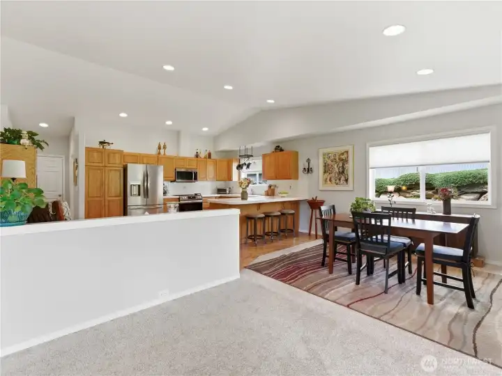 Pony wall separating Living room from Kitchen