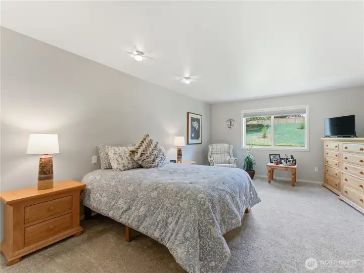 Primary Bedroom overlooking back garden