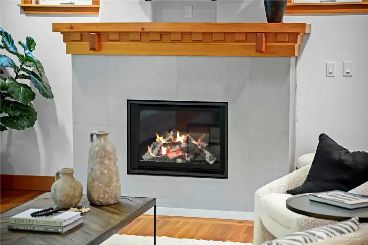 New Propane Fireplace with stylish surround