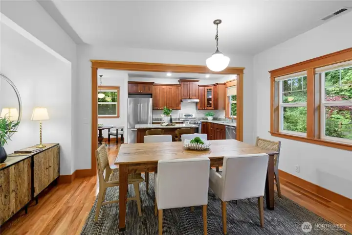 Dining room is open to the kitchen