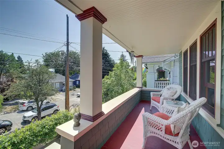Majestically sits high above the street with lovely porch for sitting early morning coffee. Majestically sits high above the street with lovely porch for sitting early morning coffee.