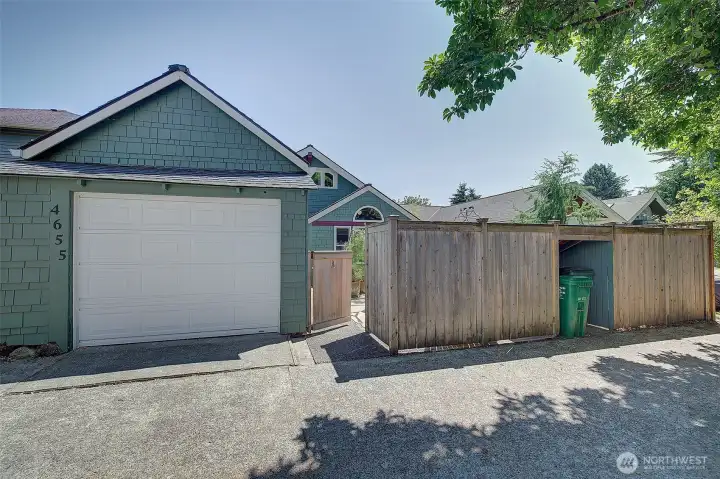 One car garage off alley. One car garage off alley.