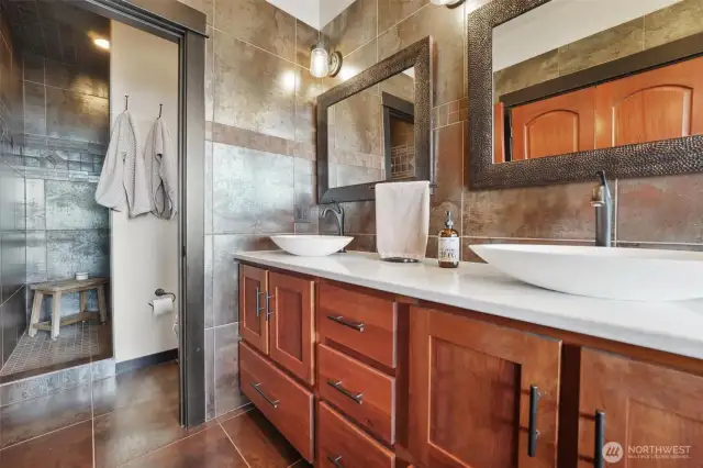 5-piece ensuite with private view, deep tub, double sinks and impressive shower.