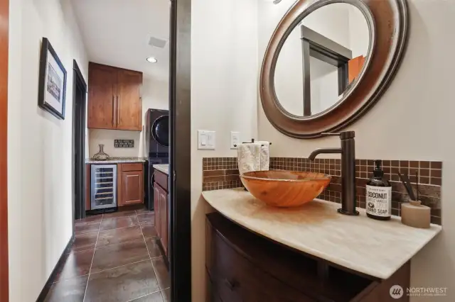 The lovely powder room.